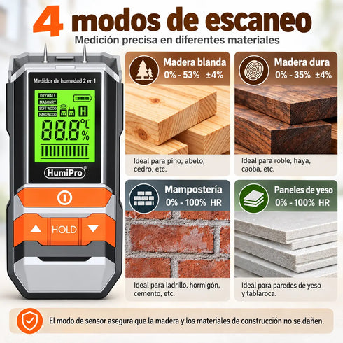 HumiPro™ Medidor Digital de Humedad 2 en 1