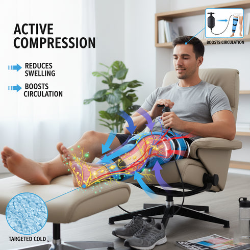 Pack de Hielo y Compresión (Frío/Calor) para Alivio Superior del Dolor de Pierna