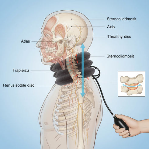 Dispositivo de tracción cervical para alivio instantáneo del dolor de cuello