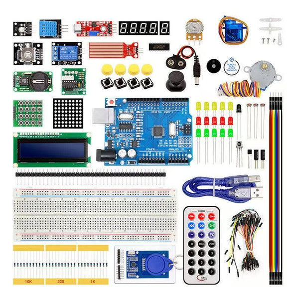 UNO R3 Ultimate Starter Kit for Arduino - Complete Learning Set with RFID Module, Stepper Motor, 1602 LCD, Sensors, and 35+ Components in Storage Case